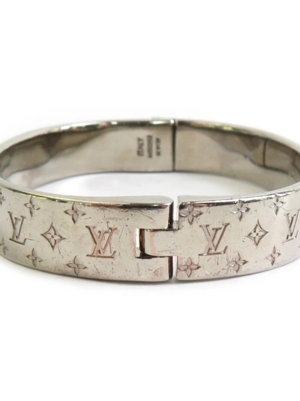 Auth LOUIS VUITTON Cuff Nanogram Bangla Bracelet Pink Gold Metal - Picture 4 of 8
